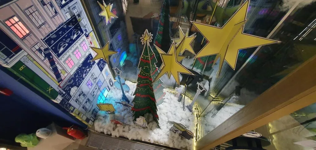 Vedere de sus interior vitrina